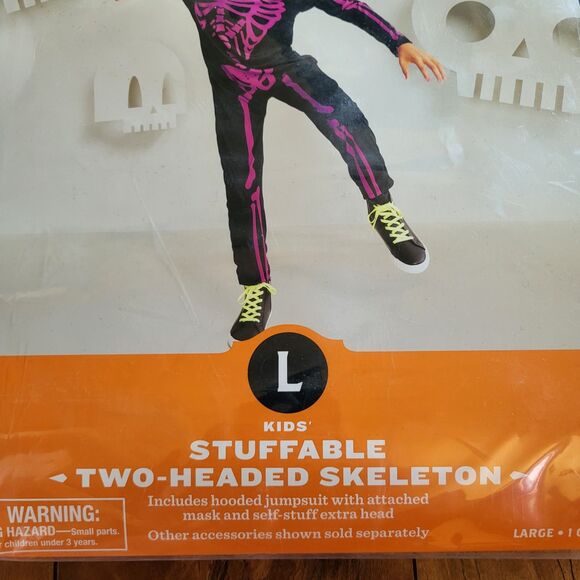 Halloween Costume Kids Stuffable Two Headed Skeleton Hyde And Eek Large 10-12 - Picture 5 of 9